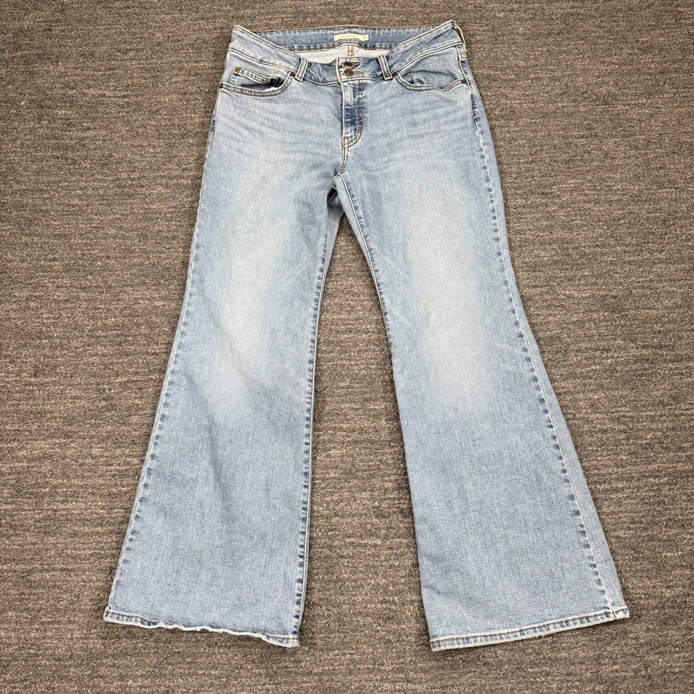 Levis Superlow Flare Jeans Women 31 Blue Wide Leg Low Rise Denim Stretch Hippie